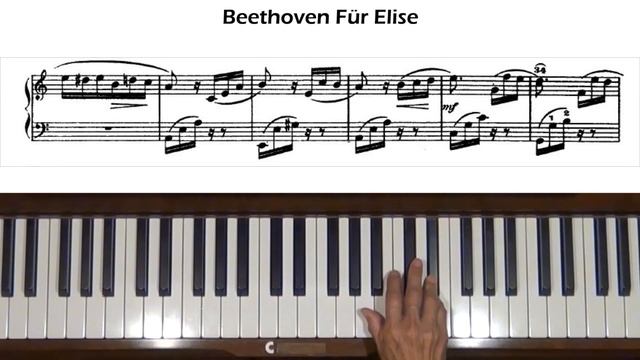 Beethoven Für Elise Piano Tutorial смотреть онлайн