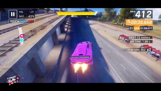 Asphalt 9| Grand Prix Renault RS 01 Round 6 [01:06.632] 3* Reference Run on Tunnel Jam смотреть онлайн