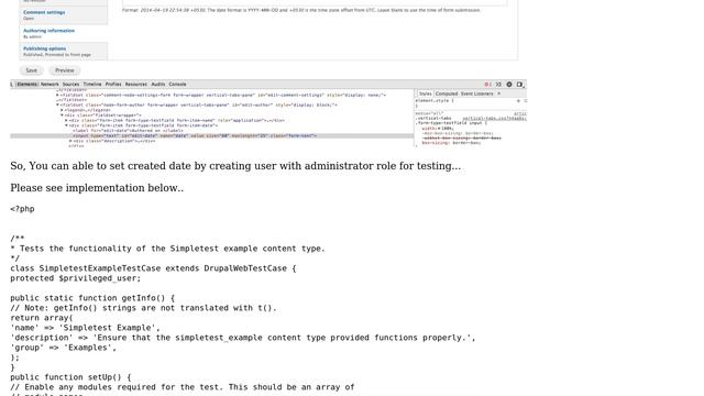 Drupal: How do I post a node that has its created field set to the past in a test class? смотреть онлайн