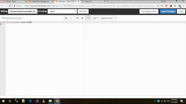 Cpanel set website home page || Index.html,index.php || show index of