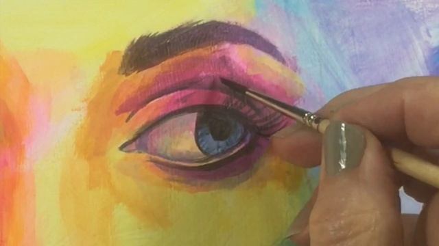 "THE LOOK" - Acrylic Painting - Color Portrait смотреть онлайн