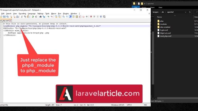Laragon PHP 8.0 apache can not start [Fixed 100%] смотреть онлайн