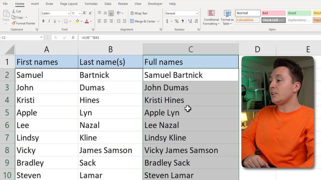 Easiest Way to Combine Cell Content in Excel ("Merge" Cells) смотреть онлайн
