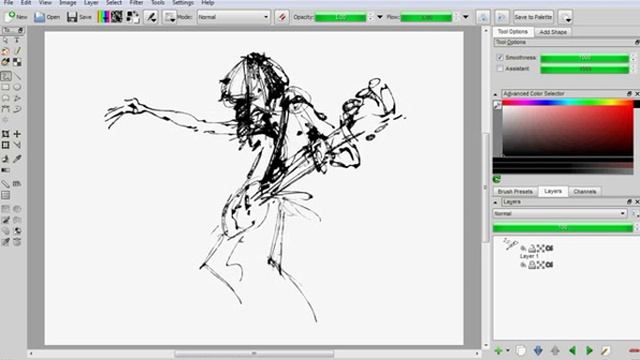 Krita Sketch brush Timelaps смотреть онлайн