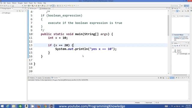 Java Tutorial For Beginner 8 IF ELSE Statements and Relational Operators смотреть онлайн