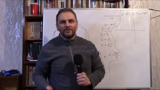 Как построить правильные n-угольники для n=6, n=8, n=12, n=16 с помощью циркуля и линейки? смотреть онлайн