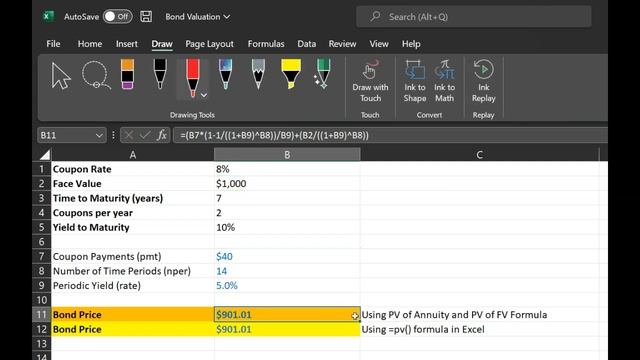 Calculating Prices of Bonds with Semi-Annual Coupon Payments (Using Excel) смотреть онлайн