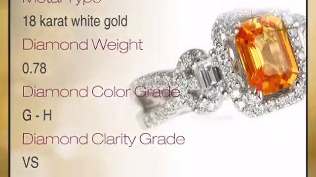 Rare and Beautiful Emerald Cut Orange Sapphire set in Classy Diamond Ring for SALE - africagems.com смотреть онлайн