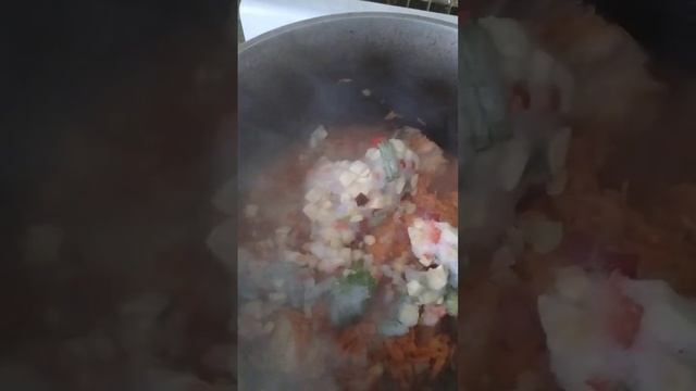 кортофельный бульен, с грудинкой! мням!