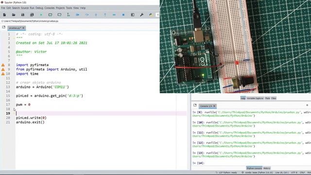 Introducción a comunicación entre Arduino y Python | Pyfirmata | Entorno Anaconda | Spyder смотреть онлайн