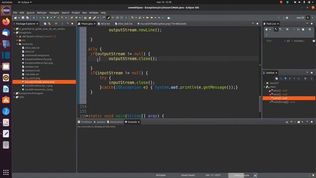 Exceptions -Lesson 7-Closing resources and dealing with resource leaks.(try-catch-finally) смотреть онлайн