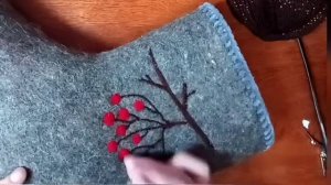 Рисунок на валенках,как это делаю я .