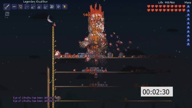 Terraria - 100 Eye of Cthulhu vs 1 Excalibur смотреть онлайн