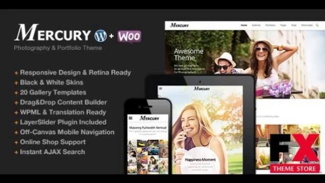 Preview Mercury Responsive Portfolio Photography Theme TFore смотреть онлайн