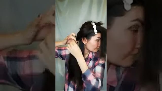 Как сделать косу из резинок на себе Легкие прически для себя смотреть онлайн