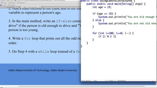 ITSC JAVA LAB02 смотреть онлайн