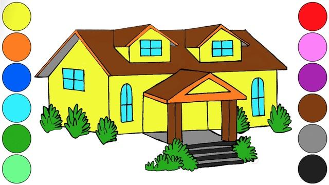 Draw a house for kids | Рисуем дом | Рисуем машинку смотреть онлайн