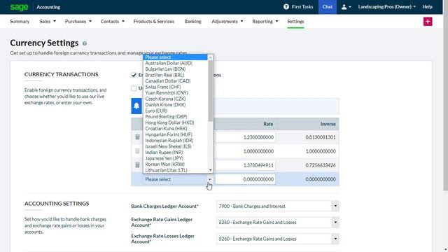 Sage Accounting Foreign Currency Settings смотреть онлайн