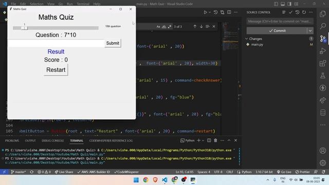 Final UI update in Math Quiz Tkinter | Python Tkinter Math Quiz - 10 смотреть онлайн