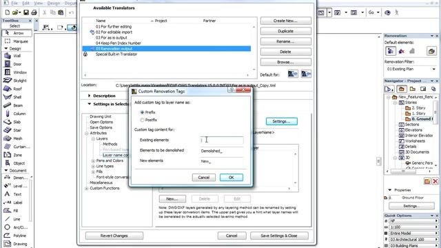 Renovation in ARCHICAD - DWG export of renovation element types смотреть онлайн