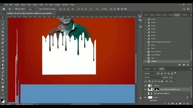 dripping paint effect Photoshop Tutorial смотреть онлайн