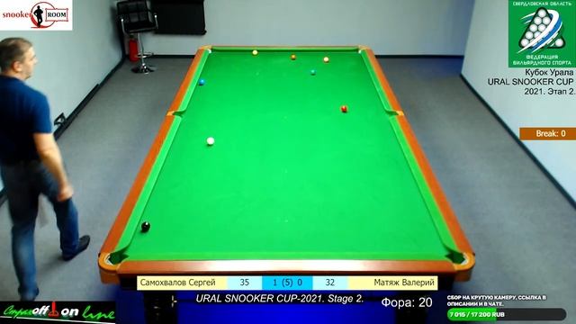 Самохвалов С. vs Матяж В. Кубок Урала URAL SNOOKER CUP - 2021. Этап 2. Snooker Room. смотреть онлайн