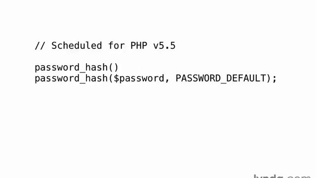 127 Новые PHP функции для паролей (Lynda.com) Изучаем php смотреть онлайн