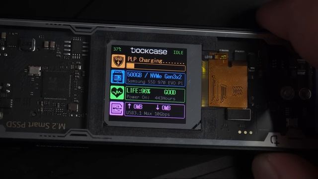 Внешний бокс для M.2 SSD с цветным ЖК экраном - Dockcase M.2 NVMe Smart SSD Enclosure Pro Glossy смотреть онлайн
