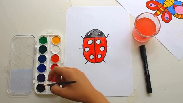 КАК НАРИСОВАТЬ БОЖЬЮ КОРОВКУ? Рисуем поэтапно просто и весело! смотреть онлайн