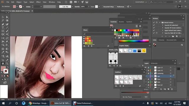 Digital sketch with pen tools and brushes in adobe illustrator смотреть онлайн