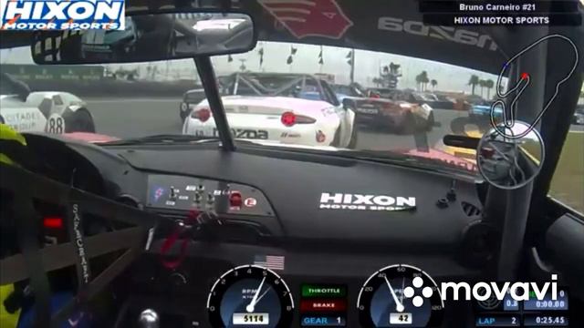 Mazda MX5 Bruno Carneiro Onboard Highlights ~ Daytona Race 2 смотреть онлайн