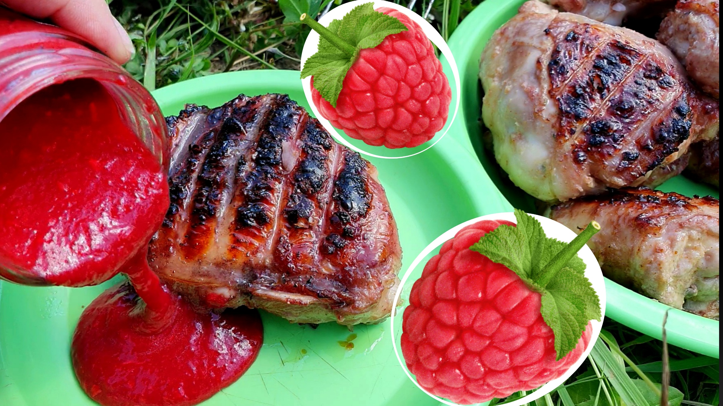 Шашлык из курицы в маринаде из малины без уксуса