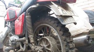 Кроссовая резина на ИЖ Планета 5 (после откатки сезона)