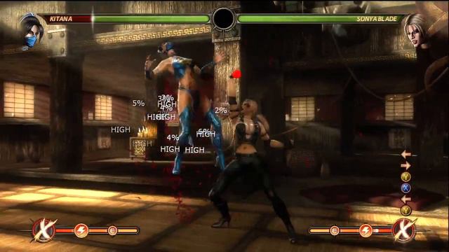 Mortal Kombat 9 - Sonya Blade BnB Combo 1 38% смотреть онлайн