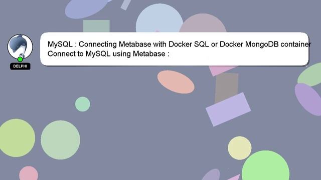 MySQL : Connecting Metabase with Docker SQL or Docker MongoDB container смотреть онлайн