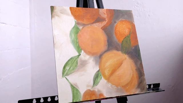 Speed painting / Tangerines Oil Painting / Mandarin How to paint / Как рисовать мандарины смотреть онлайн