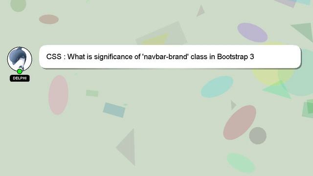 CSS : What is significance of 'navbar-brand' class in Bootstrap 3 смотреть онлайн