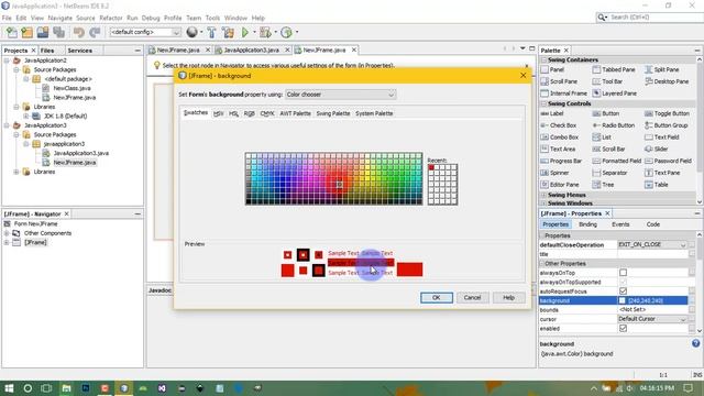 Change JFrame Background color in NetBeans . смотреть онлайн