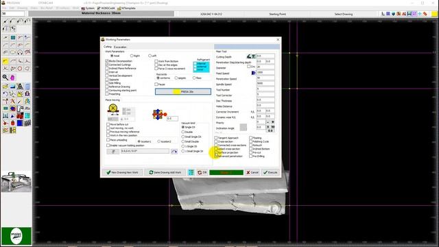 Обработка барельефа с торца WCam2k
