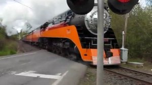 (#1 most viewed train) SP 4449 crossing at  Roberts, Oregon