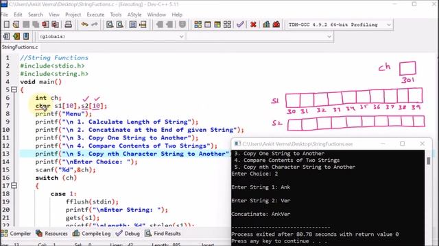 P19 | Menu Driven Program of String Functions | C Programming Language смотреть онлайн