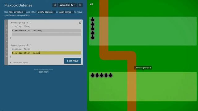 Tower Defense Game with CSS FlexBox all levels (1-12) смотреть онлайн