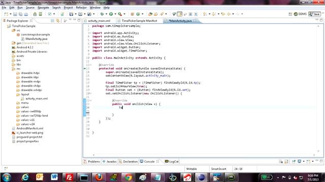 Android TimePicker Example Tutorial смотреть онлайн