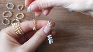 Простое колечко из бисера в технике крестик / Узор 1 / Бисероплетение для начинающих