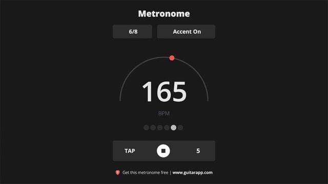 165 BPM Metronome 6/8 смотреть онлайн