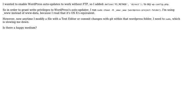 Wordpress: Permissions in a Local Dev Environment (OS X) смотреть онлайн