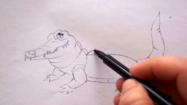 Krokodil zeichnen - Tiere malen - How to draw a crocodile - как рисовать крокодила смотреть онлайн