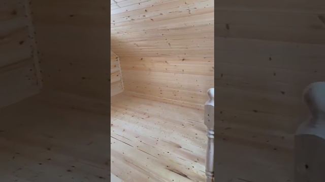 Обзор второго этажа бани из бруса 6х6 клиентом компании Брус бани смотреть онлайн