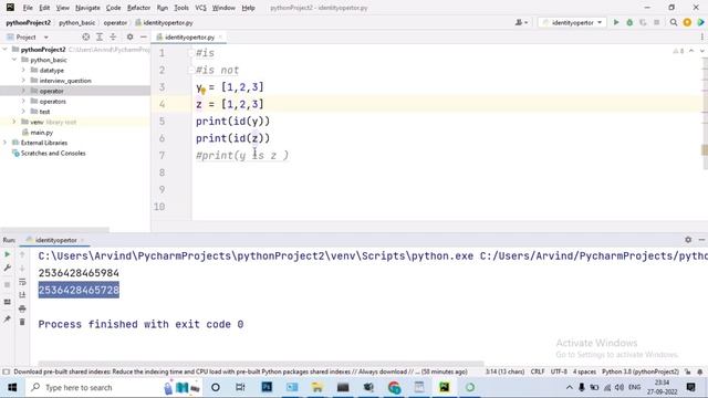 Identity operator in python for beginners & fresher in #Hindi смотреть онлайн