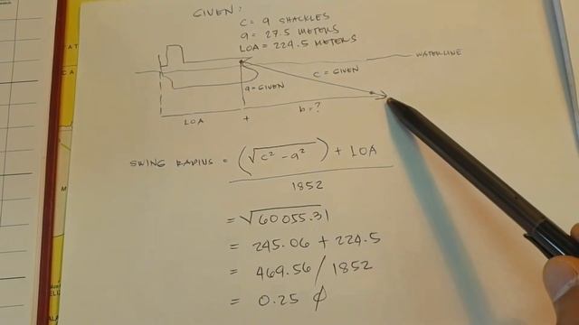 Anchor Swing Radius Drag circle Calculation смотреть онлайн